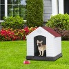 FDW 28/32/39 Inch Spacious Plastic Dog House Dog Kennel with Ventilated Roof Removable Tray - 2 of 4