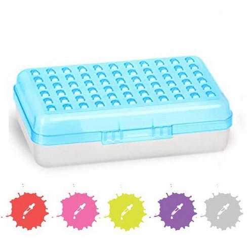  Enday Pencil Box Blue, Plastic Pencil Case, Multipurpose  Storage Utility Box Organizer with Snap Closure for Home and Office :  Office Products