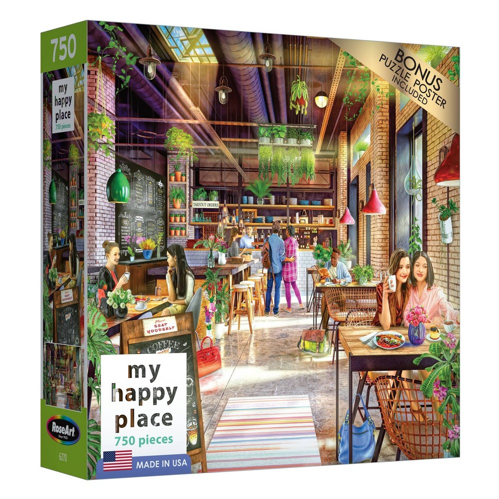 Cra-Z-Art My Happy Place 750 pc Jigsaw Puzzle The Neighborhood Cafe