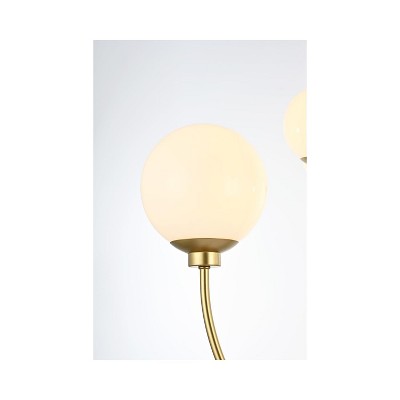 Nyomi 42" Brass and White Glass 4-Light Chandelier