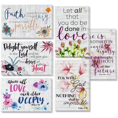 Best Paper Greetings 60 Pack Religious Greeting Cards with Envelopes, Floral Christian Scripture Postcards, Thinking of You Card, 4x6 In