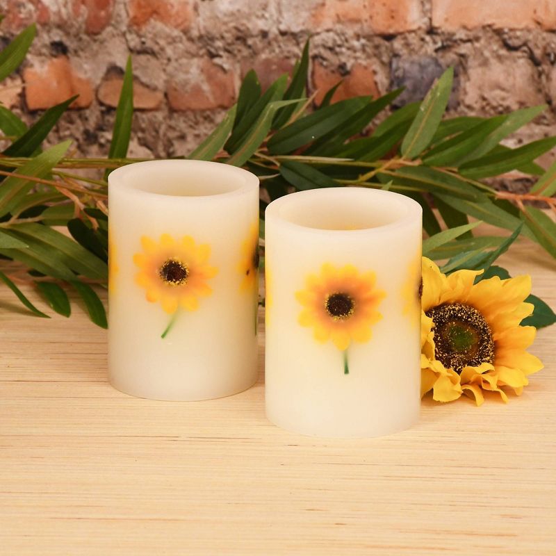 2ct Dried Flowers LED Flickering Candle, 2 of 5