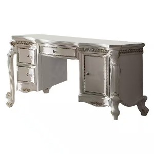 HomeRoots 62" Pearl Wood Vanity Table With Three Drawers - 1 of 4