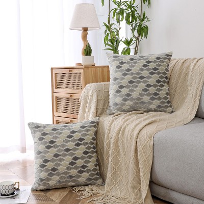 Kate Aurora 1 Piece Nolita Argyle Raised Chenille Ultra Plush & Fluffy 18"x 18" Filled Accent Throw Pillow With Removable Zipper Shell/Cover