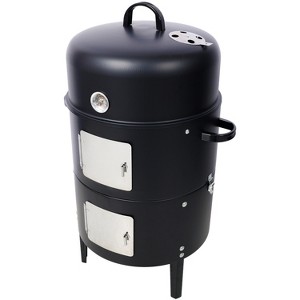 Cesicia 17" Steel Charcoal Smoker, Heavy Duty Round BBQ Grill for Outdoor Cooking - 1 of 4