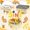 Kinder King 3-in-1 Kids Table & 2 Chairs Set with Storage, Removable Top & Blackboard, for Art, Crafts, Reading, Play - 4 of 4