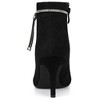 Allegra K Women's Bling Rhinestone Pointed Toe Stiletto Heels Ankle Boots - 4 of 4