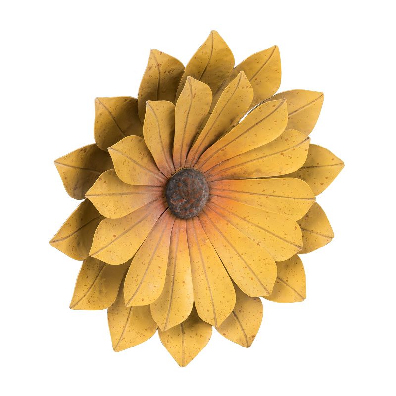 Transpac Metal 15 in. Yellow Spring Sunflower Wall Decor, 2 of 3