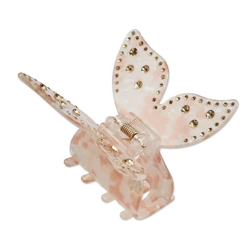 sc&#252;nci be-&#252;-tiful Gold Embellished Butterfly Claw Clip - Pink Tortoise, 5 of 8