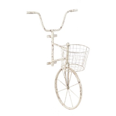 Evergreen White Metal Bicycle Wall Art