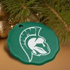 Illinois Wesleyan University Primary Logo Porcelain Scalloped Holiday Christmas Tree Ornament  2.8" (7.1 cm) - 4 of 4