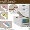 Lateral File Cabinet with 3 Drawers, Printer Stand Large Wood Home Office, White - 3 of 4