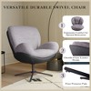 QingMoon 360° Swivel Office Chair, Modern Chenille Desk Chair, Lounge Lazy Sofa with Metal Base, Reading Seating for Living Room - 2 of 4