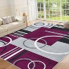 Large Dining Room Rug  Washable Geometric Print Carpet with Anti-Slip Backing Stain-Resistant Indoor Mats for  Bedroom - 2 of 4