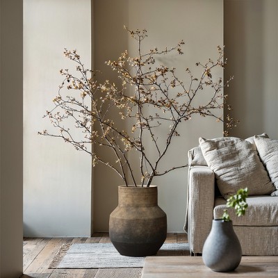 Handcrafted Brown and Black Ceramic Decorative Table Vase