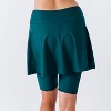 Calypsa Women's Plus Size Flared Mid-Thigh Swim Skirt With Bike Shorts - 2 of 4