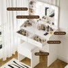 Modern Vanity Desk with Mirror & Lights - Makeup Vanity with Power Outlet & Cushioned Stool - Adjustable Brightness in 3 Modes - 2 of 4