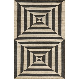 Nuloom Aleetza Southwestern 8x10 Jute Indoor Area Rug for Dining Room Rug Neutral Rug Living Room Rug, Dark Grey - 1 of 4