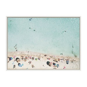 Sylvie Turquoise Beach from Above Framed Canvas by Amy Peterson Art Studio White - Kate & Laurel All Things Decor - 1 of 4