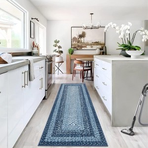 Area Rug Braided Printed Rugs for Living Room Bedroom Farmhouse Bordered Rug - 1 of 4