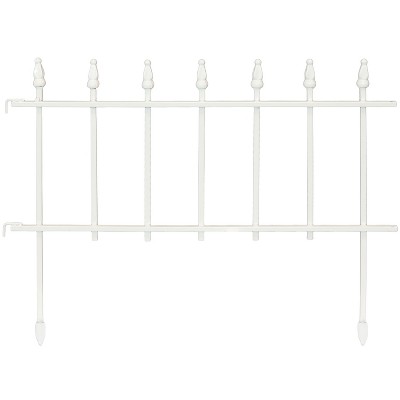White Iron Roman Style Decorative Garden Fence Panels Set of 5