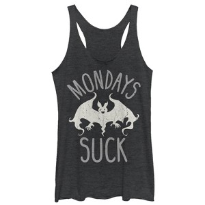 Women's CHIN UP Halloween Monday Bat Racerback Tank Top - 1 of 3