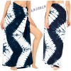 LA LEELA Women's Beach Bikini Swimwear Cover up Wrap Skirt Bathing suit Summer Wraps Sarong Swimsuits for Women One Size Blue, Tie Dye Design - 3 of 4