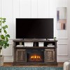 TIRAMISUBEST Modern Entertainment Console TV Stand with 23" Fireplace Insert, Multipurpose Sliding Door TV Cabinet - 2 of 4
