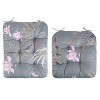 NewHome"2Pcs Rocking Chair Cushion Set with Non-Slip Ties, Polyester Fiber Filling for Comfort & Support"BeigeBlueCoffee&Grey - 3 of 4