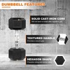 Sapphtopaz Rubber Coated Hex Dumbbell, Dumbbell Set with Non-Slip Grips for Exercise, Muscle Toning, Space-saving Home Gym Strength Training Dumbbells - 2 of 2