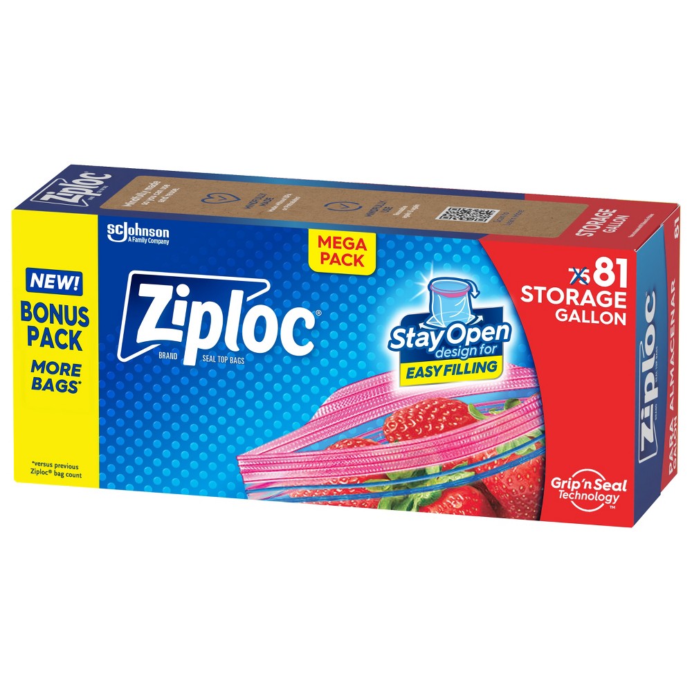 Ziploc Storage Gallon Bags with Grip 'n Seal Technology - 81ct