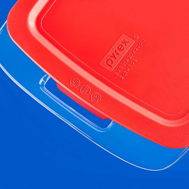 Pyrex Easy Grab 4-Piece Glass Baking Dish Set with Lids, 2-Qt Glass Bakeware Set, 5 of 7