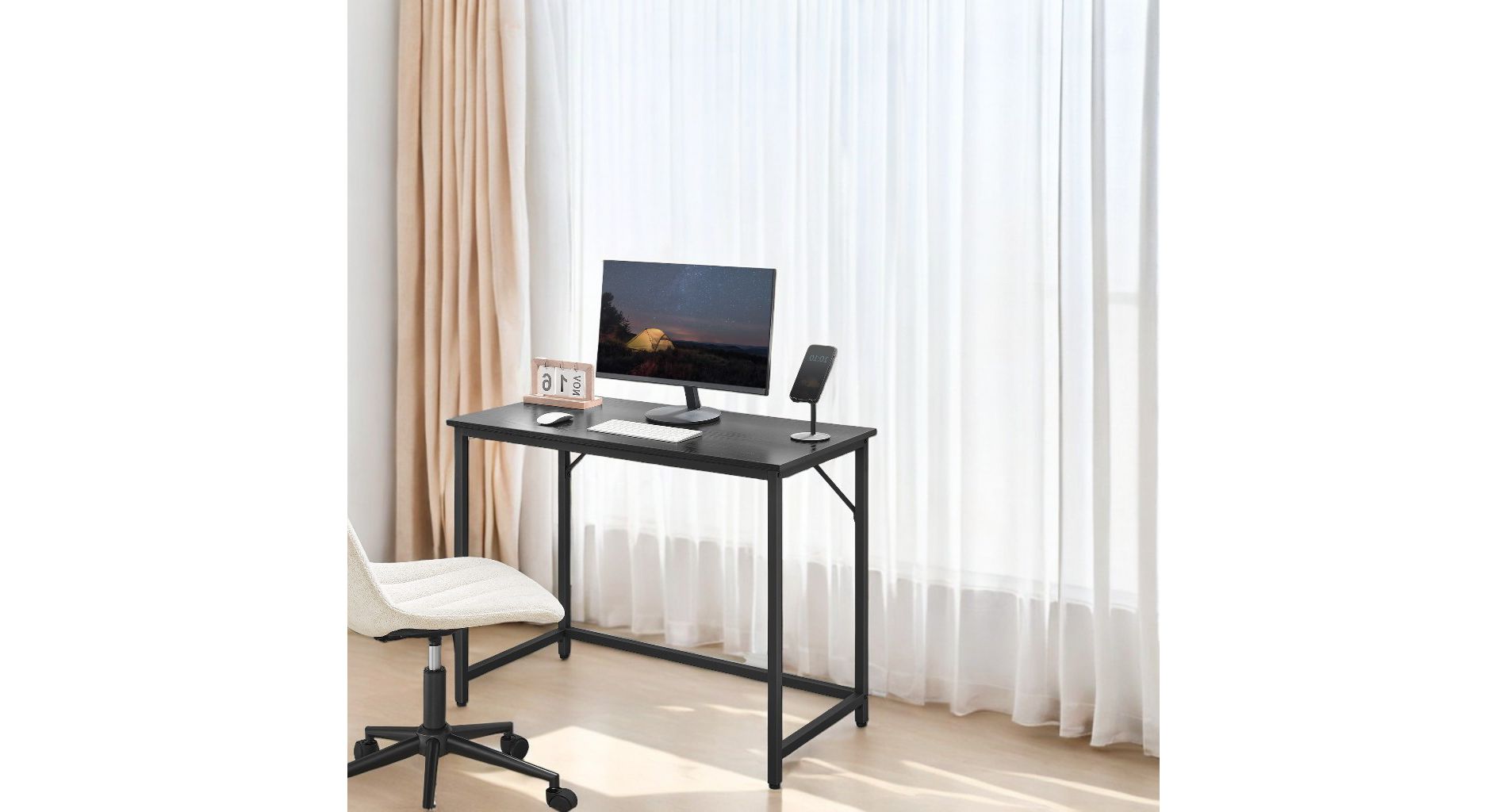 Industrial Style Computer Desk, Gaming Desk, Home Office Desk, Metal Frame, for Small Spaces A Sturdy Metal Frame Gaming & Home Office Desk