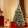 SKONYON 7.5ft Pre-lit Snow Flocked Christmas Tree with Red Berries and LED Lights - 2 of 3