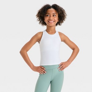 Girls' Strappy Crop Tank Top - All In Motion™ - 1 of 3