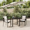 vidaXL Patio Dining Set Outdoor Rattan Wicker Table and Chair Set for Porch - Black 31.5" Table Length 2 Items - 2 of 4