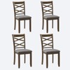 NicBex Set of 4 Mid Century Farmhouse Armless Dining Chairs with Padded Seat,Rubber Wood Side Chairs for Dining Room,Kitchen,Restaurant - 3 of 4