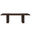 95" Dining Table, Contemporary Industrial Design, Robust Double Pedestal, Solid and Engineered Wood-- Frevyn - 2 of 4