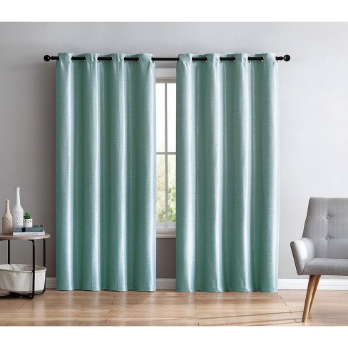 Vcny Home Sonia Faux Silk Foamback Grommet Curtain Panel Spa