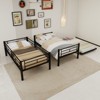 KWPZQEB Twin Over Twin Bunk Bed, Metal Industrial Bunkbeds Heavy Duty Bed with Ladders & Safety Guardrail, Convertible 2 Beds, No Spring Box Required - 3 of 4