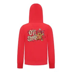 Everyday Kids Christmas Collection Oh Snap Boys Zip Up Hoodie – Funny Gingerbread Holiday Sweatshirt - 1 of 4