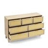 VYNXARIA Bedroom 7 drawer dresser, rattan dresser modern wooden chest of drawers with spacious storage space for bedroom hallway living room - 3 of 4