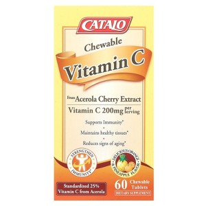 CATALO Chewable Vitamin C, Orange & Pineapple, 200 mg, 60 Chewable Tablets (100 mg per Tablet) - 1 of 3