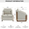 Chenille Upholstered Armchair,Modern Accent Leisure Chair with Wooden Side Frame & Cushioned Seat for Living Room Bedroom-Baofuwish - 4 of 4