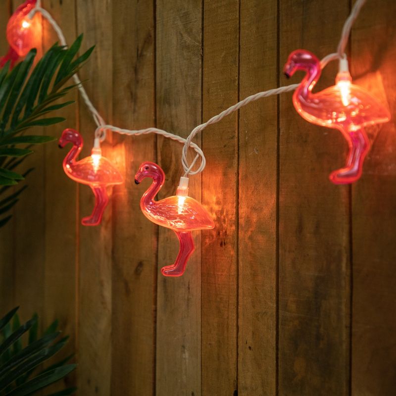 Northlight 10ct Pink Flamingo Summer Patio String Light Set, 7.25ft White Wire, 2 of 6