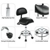 Racxily Ergonomic Saddle Stool with Back Support&Foot Rest - Adjustable Height/Angle, 350LBS Capacity,PVC Leather,Quiet Wheels for Salon/Spa/Tattoo - 2 of 4