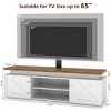 Skyzoo TV Stand for 50/55/65" inches TVwith Swivel Mount & Power Outlet, Entertainment Center with Lights for TV up to 65" for Living Room, White - 3 of 4