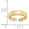 Black Bow Jewelry Diamond Shaped and Textured Toe Ring in 14K Yellow Gold - 3 of 4