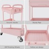 YIGII 3 Tier Rolling Utility Cart with Drawer,Storage Cart,Rolling Cart for Kitchen,Bathroom,Living Room,Storage Organizer with Iron Wheels(¨Pink) - 4 of 4