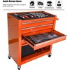 4 Drawers Multifunctional Tool Cart With Wheels-Orange - 3 of 4